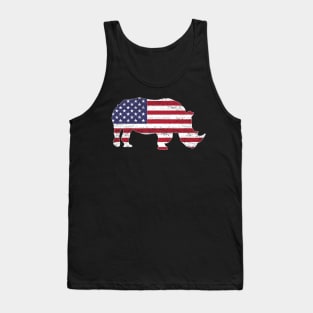 American Flag Rhino USA Conservation TShirt Tank Top